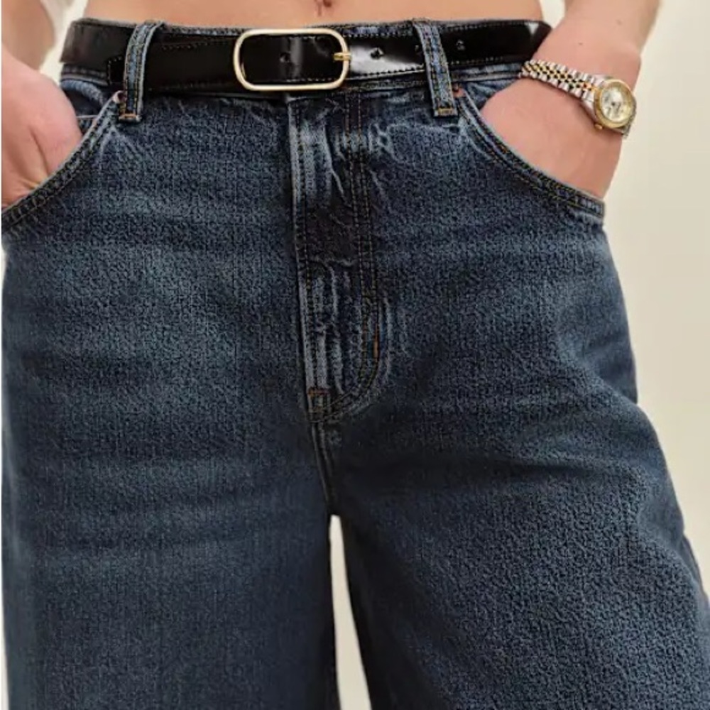 Reformation Addyson high rise wide leg jeans 27 ozark blue rigid denim NWT - Picture 13 of 15